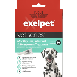 Photo of Exelpet Vet Series Monthly Flea, Intestinal & Heartworm Treatment For Dogs Over 25kg