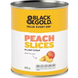 Photo of Black & Gold Peach Slices In Light Syrup 825gm