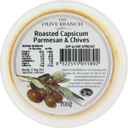 Photo of The Olive Branch Roasted Capsicum Parmesan & Chives Dip 200g