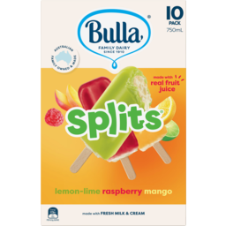 Photo of Bulla Lemon Lime Mango Rasperry Splits Ice Creams 10 Pack