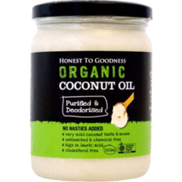 Photo of Oil - Coconut Oil - Purified + Deodorised Organic 500ml Honest To Goodness