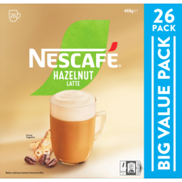 Photo of Nescafe Hazelnut Latte Coffee Sachets 26 Pack 468g