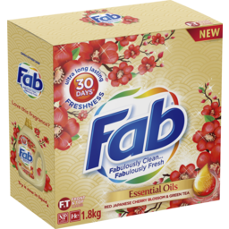 Photo of Fab Essential Oils Cherry Blossom, Powder Laundry Washing Detergent, 1.8kg