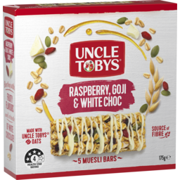 Photo of Uncle Tobys Muesli Bar Raspberry Goji & White Choc 175gm