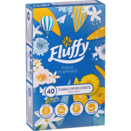 Photo of Fluffy Tumble Dryer Sheets, 40 Pack, Field Flowers, Long Lasting Fragrance
