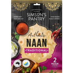 Photo of Simsons Pantry Authentic Traditional Naan 2 Pack 250g