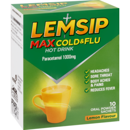 Photo of Lemsip Max Cold & Flu Hot Drink Lemon Flavour 10 Sachets