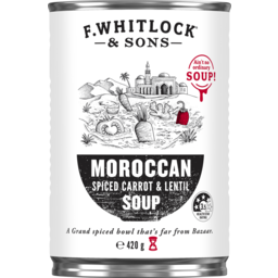 Photo of F. Whitlock & Sons Soup Moroccan Spiced Carrot & Lentil 420g