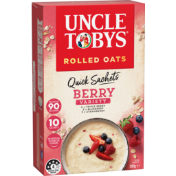 Photo of Uncle Tobys Rolled Oats Quick Sachet Berry Variety 10 Pack 350g