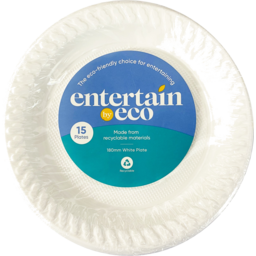 Photo of Entertain By Eco White Plastic Plate 180mm 15 Pack