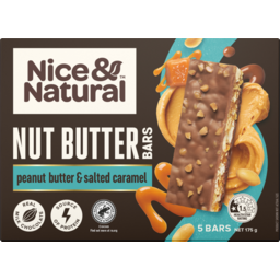 Photo of Nice & Natural Nut Bar Peanut Butter & Salted Caramel 5 Pack