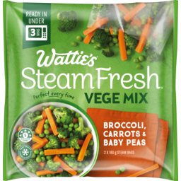 Photo of Wattie's Steam Fresh Peas Broccoli & Carrot 2 Pack