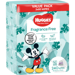 Photo of Huggies Baby Wipes Unscented 240 Pack