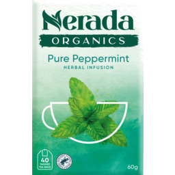 Photo of Nerada Organics Pure Peppermint Herbal Infusion Tea Bags 40 Pack 60g