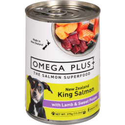 Photo of Omega Plus Wet Dog Food King Salmon With Lamb And Sweet Potato 375g