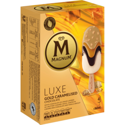 Photo of Streets Magnum Luxe Gold Caramelised Chocolate Ice Cream 4pk