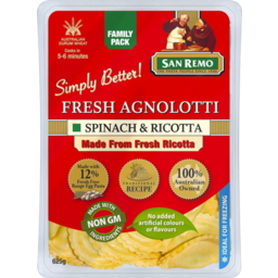 Photo of San Remo Agnolotti Spinach & Ricotta Fresh Pasta
