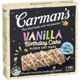 Photo of Carman's Aussie Oat Bars Vanilla Birthday Cake