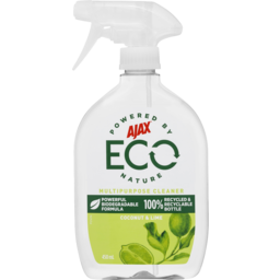 Photo of Ajax Eco Multipurpose Cleaner Powerful Biodegradable Plant Based Formula Coconut & Lime Trigger Surface Spray 450ml