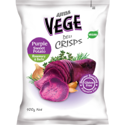 Photo of Ajitas Vege Purple Sweet Potato Rosemary & Garlic Deli Crisps Gluten Free 100g