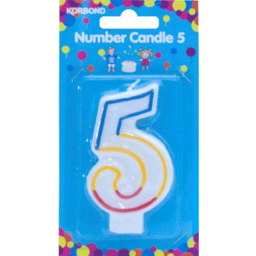 Photo of Korbond Number 5 Birthday Candle
