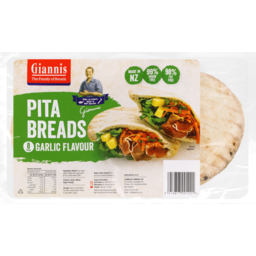 Photo of Giannis Bread Pita Garlic Flavour 8 Pack