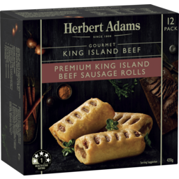 Photo of Herbert Adams Premium King Island Beef Sausage Rolls 12 Pack 12