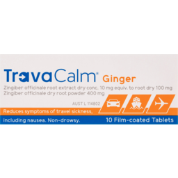 Photo of Travacalm Ginger Travel Sickness Tablets 10 Pack