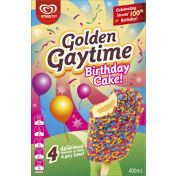 Photo of Streets Golden Gaytime Birthday Cake Ice Cream 4 Pack