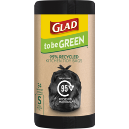Photo of Glad To Be Green 95% Recycled Kitchen Tidy Bags Small 34 Pack 34pk