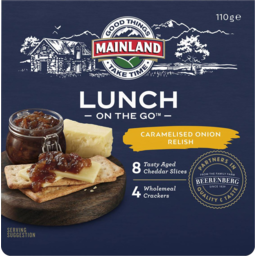 Photo of Mainland On The Go Lunch Tasty Aged Cheese Slices With Caramelised Onion Relish And Wholemeal Crackers