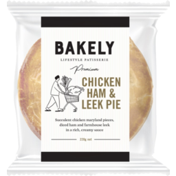 Photo of Bakely Chicken Ham & Leak Pie Single Wrapped 220g 