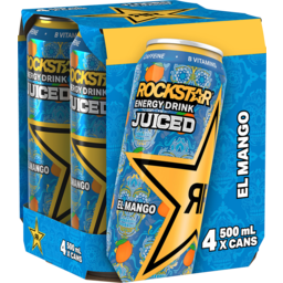Photo of Rockstar El Mango Energy Drink Cans 4x500ml