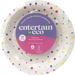 Photo of Entertain By Eco Joy Printed Plates 18cm 10 Pack