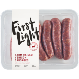 Photo of First Light Farm Raised Venison Sausages 400g
