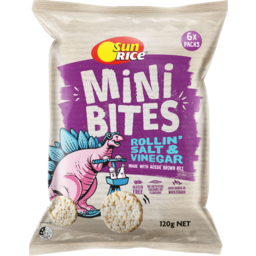 Photo of Sunrice Mini Bites Rollin' Salt & Vinegar Kids Multipack 6 Pack 120g