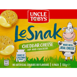 Photo of Uncle Tobys Le Snak Cheddar Cheese Dip And Crackers 6 Pack 132g