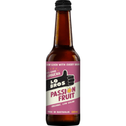 Photo of Lo Bros Organic Kombucha Passionfruit Sparkling Live Cultured Drink 330ml