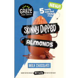 Photo of Graze Skinny Dipped Almonds Milk Chocolate 5 Pack X 22g
