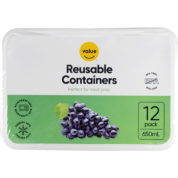 Photo of Value Reusable Container Rectangular 650ml 12 Pack