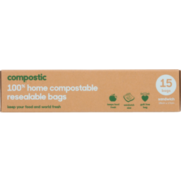 Photo of Compostic Resealable Sandwich Bags 