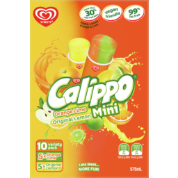 Photo of Streets Calippo Minis Orange Lime Or Original Lemon Ice Blocks 10 Pack
