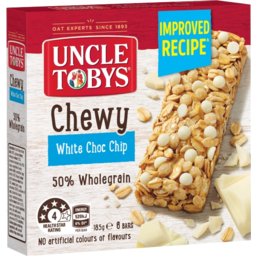 Photo of Uncle Tobys Chewy White Choc Chip Bars 6 Pack