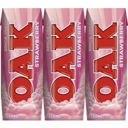 Photo of Oak Strawberry Long Life Milk 3x250ml