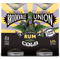 Photo of Brookvale Union Rum & Cola 6% Can 4pk