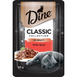 Photo of Dine Wet Cat Food Classic Collection Beef In Gravy Pouch