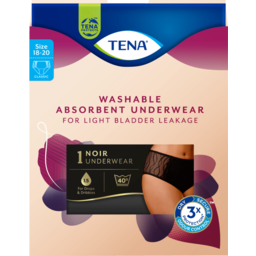 Photo of Tena Women's Washable Absorbent Underwear Classic Black Size 18-20 (Xl) 1 Pack