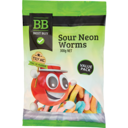 Photo of Best Buy Sour Neon Worms 300g