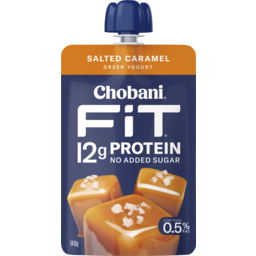 Photo of Chobani Fit Salted Caramel High Protein Greek Yogurt Pouch 140g 140g