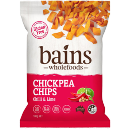 Photo of Bains Wholefoods Gluten Free Chilli & Lime Chickpea Chips 100g